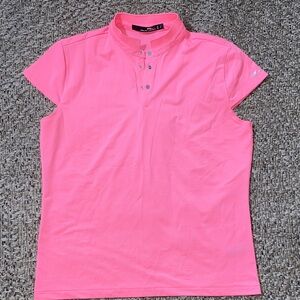 NWOT Ralph Lauren Coral Pink Performance Golf Polo Shirt Size Large